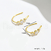 Elegant S925 Sterling Silver Clear Cubic Zirconia Flat Round Dangle Earrings PZ2980-1-2