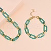 Plastic Oval Link Chain Necklaces & Bracelets Sets FS-WG8E7F5-01-2