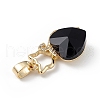 Real 18K Gold Plated Rack Plating Brass Micro Pave Clear Cubic Zirconia Pendants KK-C015-04G-09-2