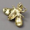 White Imitation Pearl with Rhinestone Bee Brooch Pin AJEW-WH0329-82E-2