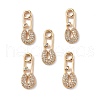 Brass Micro Pave Clear Cubic Zirconia Pendants KK-E068-VF262-4