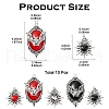 10Pcs 5 Styles Halloween Theme Alloy Resin Pendants FIND-YW0006-14-2