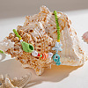 Summer Beach Porcelain Fish Shell Shape & Plastic Pearl Pendant Lime Glass Seed Beaded Necklaces for Women FS-WGBDA16-01-2