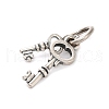 S925 Sterling Silver Double Keys Charms STER-K183-02B-AS-2