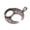 Moon Brass Pendant Cabochon Settings X-KK-S521-04RC-2