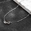 Anti-Tarnish Electroplated Rhodium Plated Sterling Silver Cable Chain Necklaces X-NJEW-N0048-46-18-1