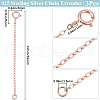 Beebeecraft 3Pcs 925 Sterling Silver Cable Chain Extender BJEW-BBC0003-32A-2