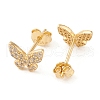 Clear Cubic Zirconia Butterfly Stud Earrings EJEW-G351-01G-2