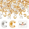 Beebeecraft 160Pcs 2 Colors Brass Crimp Bead Cover FIND-BBC0003-66-1