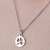 201 Stainless Steel Hollow Clover Pendant Necklace NJEW-OY001-20-1