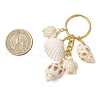 Ocean Style Natural Shell with Synthetic Turquoise Keychains KEYC-JKC01231-02-3