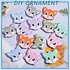 14Pcs 7 Styles Cat Head Silicone Focal Beads JX664A-5