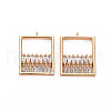 Brass Micro Pave Clear Cubic Zirconia Pendants KK-S364-025-1