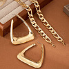 Simple Style Alloy Curb Chain Bracelets & Necklaces & Triangle Stud Earrings Sets for Women FS-WG4F616-01-4