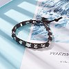 Natural Lava Rock & Alloy Heart Braided Beaded Bracelet BJEW-JB08302-2