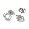 Brass Rhinestone Stud Earrings EJEW-Z021-51P-2