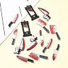 15Pcs 5 Styles Halloween Printed Opaque Acrylic Pendants MACR-YW0003-07-5