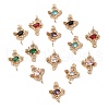 Brass Micro Pave Cubic Zirconia Connector Charms KK-Z103-10KCG-01-1