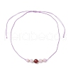 Round Natural Quartz & Carnelian Beaded Necklace & Bracelet & Dangle Earring Sets SJEW-JS01335-11