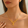 Elegant Alloy Hollow Flower Earrings & Necklace Sets for Women Wedding Party QM2403-2
