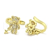 Brass Micro Pave Cubic Zirconia Cuff Earrings EJEW-C104-060G-2