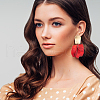 ANATTASOUL 4 Pairs 4 Colors Exquisite Acrylic Petaline Dangle Stud Earrings EJEW-AN0002-10-5