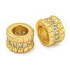 Rack Plating Brass Micro Pave Cubic Zirconia European Style Beads KK-F089-40G-1