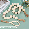 Wood Bead Pendant Decoration AJEW-OC00002-4
