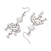 Brass & 304 Stainless Steel Dangle Earrings EJEW-TA00436-02-4