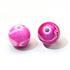 Spray Painted Drawbench Acrylic Round Beads ACRP-S657-6mm-M-3