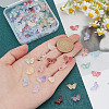 HOBBIESAY 100Pcs Transparent Spray Painted Glass Beads GLAA-HY0001-41-3