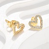 Brass Micro Pave Clear Cubic Zirconia Stud Earrings EJEW-C139-02G-2