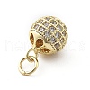 Brass Micro Pave Cubic Zirconia Pendants KK-Q029-02F-G-2