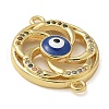 Rack Plating Brass Colorful Cubic Zirconia Vortex Connector Charms KK-K392-08G-02-2