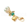 Angel Glass Beaded & Alloy Pendant Decorations HJEW-MZ00193-04-3