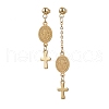 Brass Cable Chains Long Dangle Stud Earrings for Women EJEW-JE06224-2