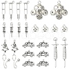 40Pcs 8 Styles Tibetan Style Alloy Pendants TIBEP-YW0001-86-1
