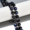 Electroplated Natural Black Onyx(Dyed & Heated) Beads Strands G-G182-B24-04-1