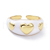 Brass Enamel Cuff Rings RJEW-P023-22G-3