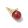 4Pcs 4 Styles Natural Carnelian & Rose Quartz & Green Aventurine & Amethyst Ice Cream Pendants PALLOY-TA00225-4