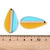 Transparent Resin & Wood Pendants RESI-T057-80-3