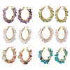 Natural Gemstone Hoop Earring EJEW-JE05709-1