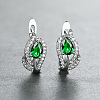Brass Micro Pave Cubic Zirconia Hoop Earrings WG7D53C-09-1