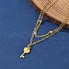 304 Stainless Steel Key Charm Chain Bracelets BJEW-M097-01B-G-2