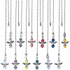Pearlized Glass & Tibetan Style Alloy Ceiling Fan Pull Chain Extenders AJEW-AB00130-1