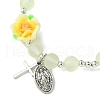 Transparent & Frosted Glass Beads Stretch BJEW-JB11494-02-3