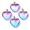 Two Tone Spray Painted Glass Pendants X-GLAA-N035-016-C02-1