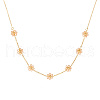 Real 18K Gold Plated Stainless Steel Flower Beaded Pendant Necklaces for Women ZU7847-4-1