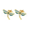Dragonfly Real 18K Gold Plated Brass Stud Earrings EJEW-L269-100G-02-1