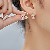Fashionable Brass Cubic Zirconia Leopard Stud Earrings PP8335-2